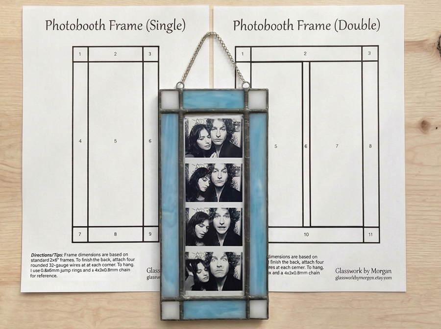 Square Photobooth Strip Frame, Digital Template for Stained Glass, Instant Download