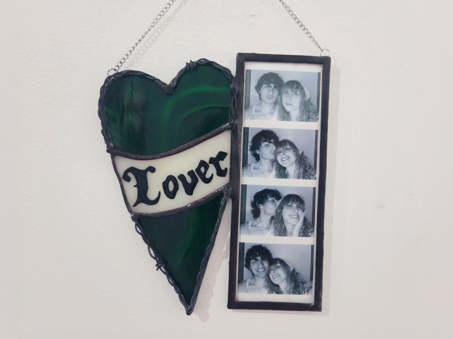 Stained Glass Lovers Photobooth Frame - 2x6 Inch, Assorted Colors