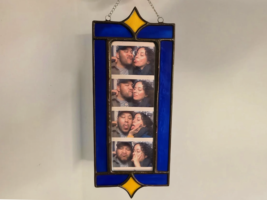 dark blue star photobooth frame