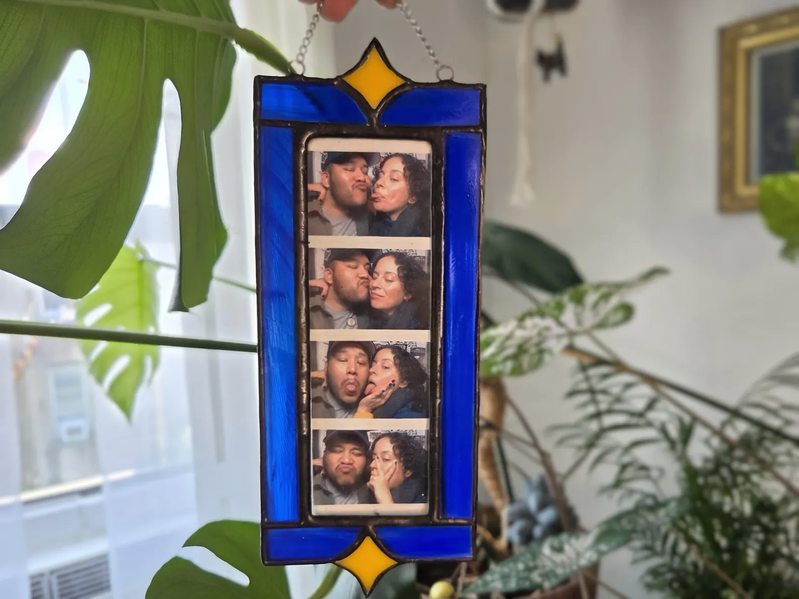dark blue star photobooth frame