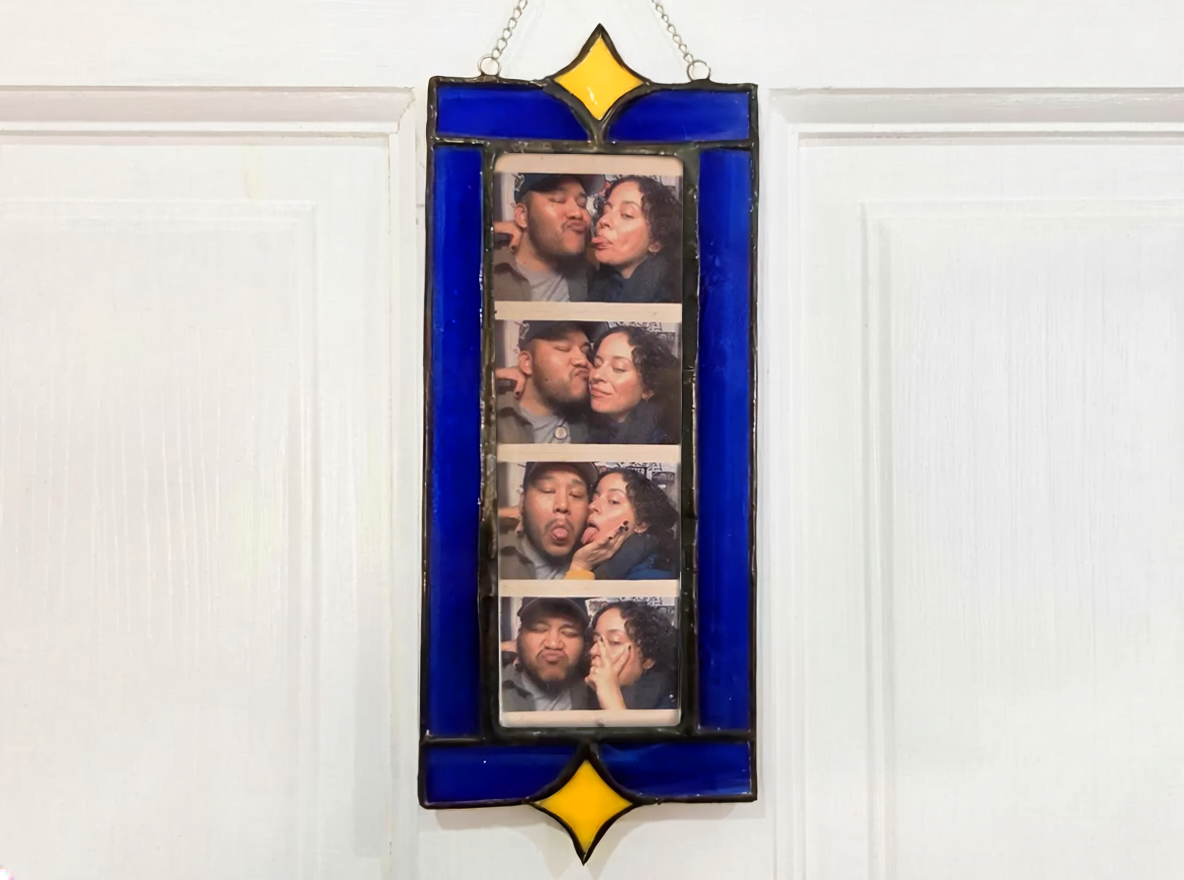 Stained Glass Star Photobooth Frame - 2x6 Inch, Assorted Colors - Image 2